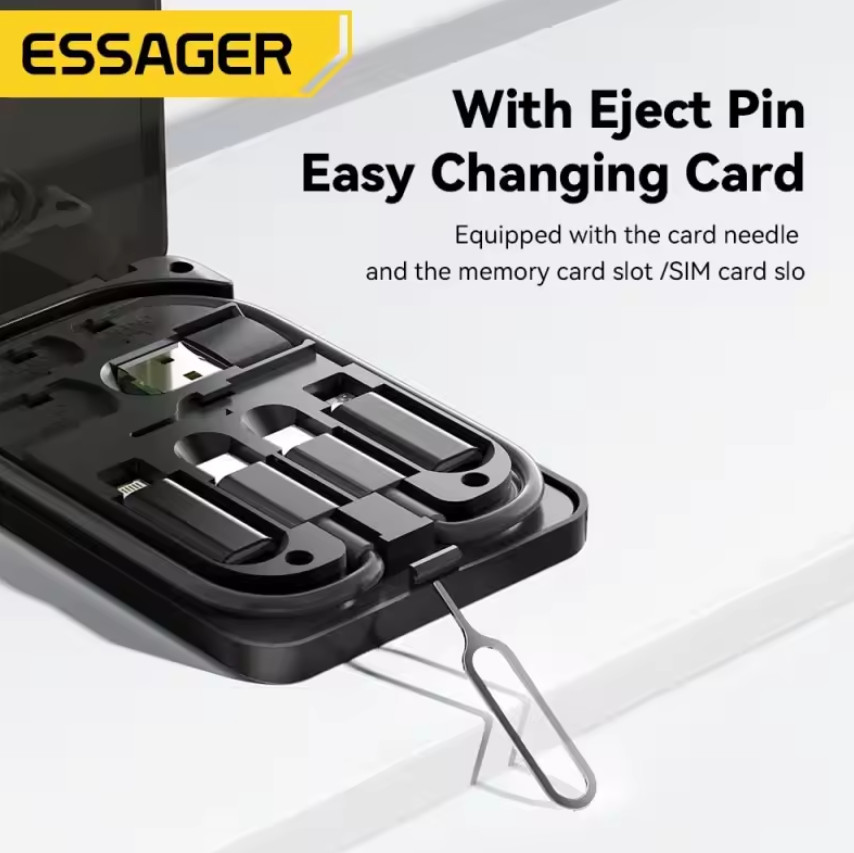Детальная фотография Выбор переходников Essager 4в1 с кабелем USB-C Black
(3)