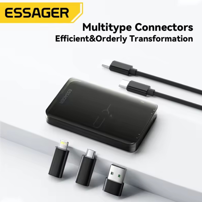 Детальная фотография Выбор переходников Essager 4в1 с кабелем USB-C Black
(4)