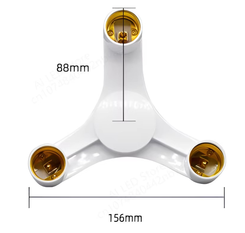 Патрон - перехідник/розгалужувач Е27 на 3 гнізда Е27 ST649 - 3