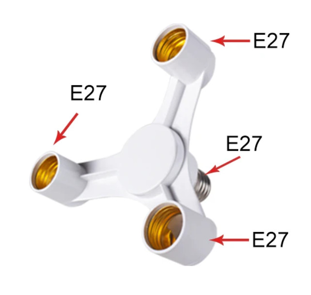 Патрон - переходник/разветвитель Е27 на 3 гнезда Е27 ST649 - 4