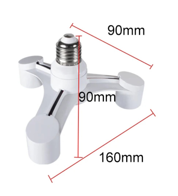 Патрон - переходник/разветвитель Е27 на 3 гнезда Е27 ST649 - 5