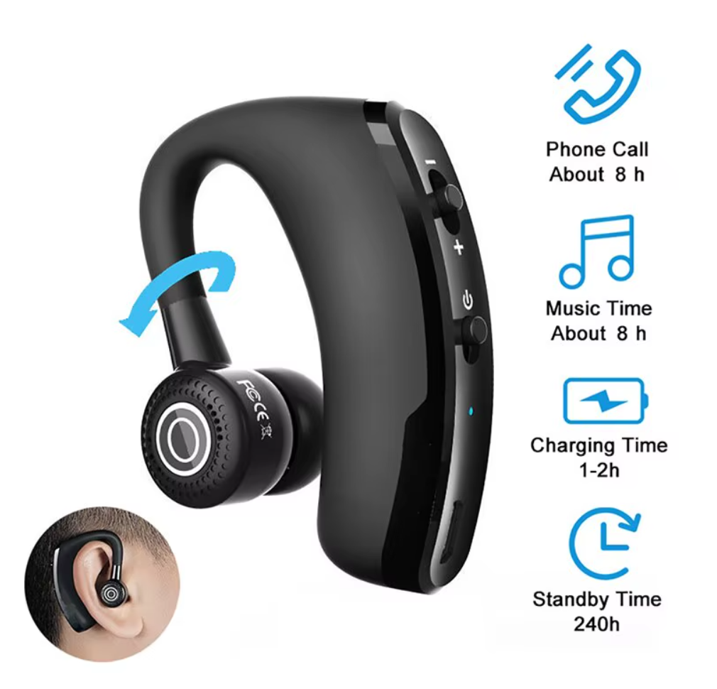 Bluetooth гарнітура бездротова для телефону з шумозаглушенням та HD-звуком - 1
