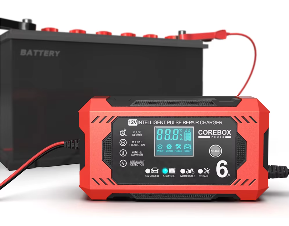 Зарядний Пристрій Для Автомобільного Акумулятора 12V 6A З Автоматичним Регулюванням Та Режимом Відновлення - 1