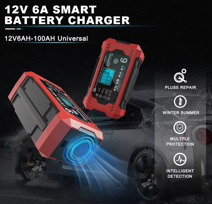 Зарядний Пристрій Для Автомобільного Акумулятора 12V 6A З Автоматичним Регулюванням Та Режимом Відновлення - 8