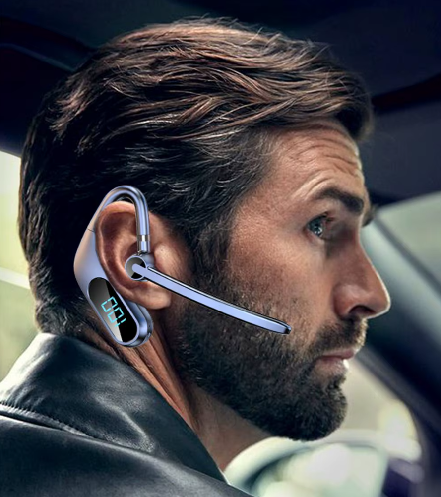 Bluetooth гарнітура KJ12 hands free бездротова з мікрофоном та дисплеєм - 5