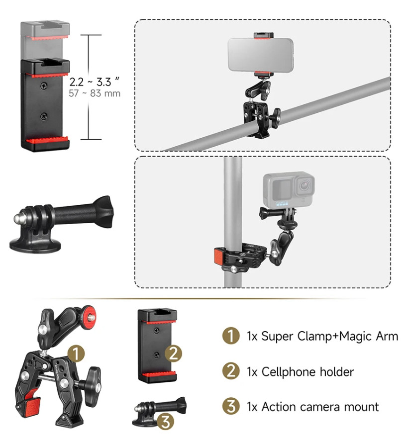 Набір для кріплення камери та смартфона на базі краба Minifocus X-99 - 6
