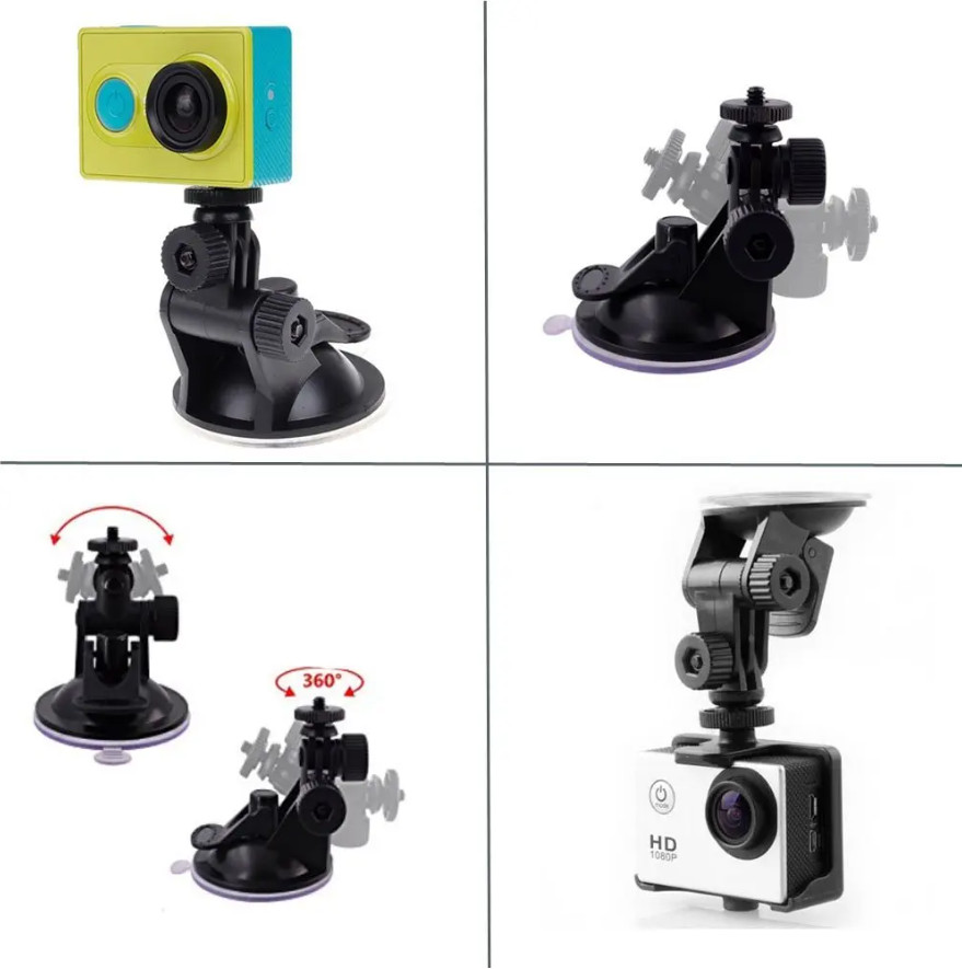 Присоска з кріпленням для GoPro та різьбленням 1/4" для камер реєстраторів обладнання S-GP1 - 1