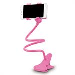 Тримач для телефону гнучкий на кліпсі FX-12 рожевий