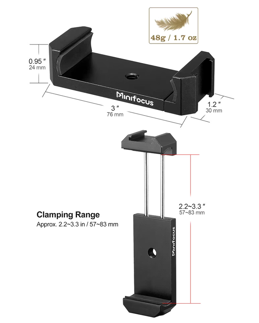 Minifocus M-4 Крепление Смартфона Зажим Фиксатор На Штатив с 1/4" и Холодным Башмаком - 2