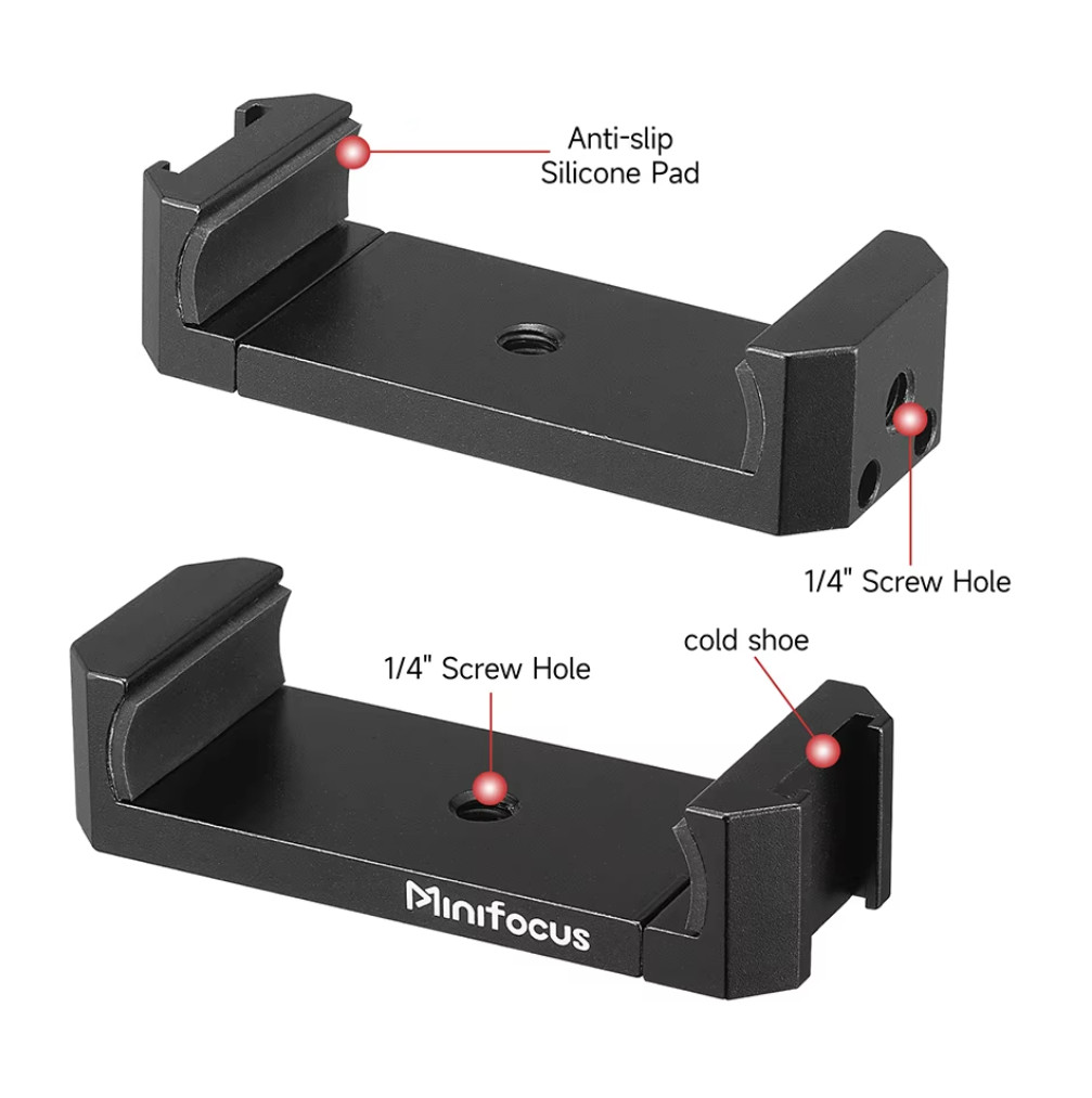 Minifocus M-4 Крепление Смартфона Зажим Фиксатор На Штатив с 1/4" и Холодным Башмаком - 3