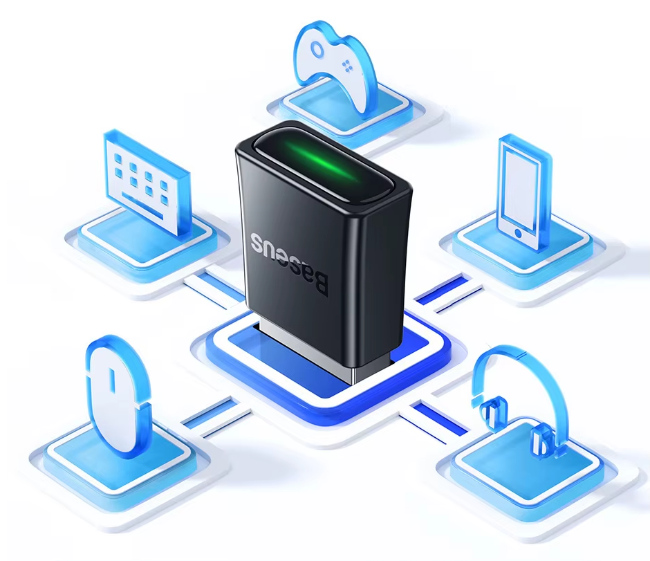 Беспроводной USB Адаптер Bluetooth 5.3 Baseus BA07 Для ПК Ноутбука Компьютера - 7